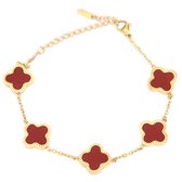 Armband lucky clover red