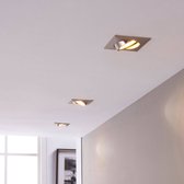 Lindby - LED downlight - 3 lichts - Kunststof, glas, metaal - H: 2.8 cm - mat nikkel, transparant - A+ - Inclusief lichtbronnen