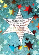 Kerstkaarten - Blauw Goud Sterren - Troost - Christelijk - Bijbel - Geloof - Picture Design - 6 stuks