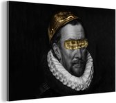 Wanddecoratie Metaal - Aluminium Schilderij Industrieel - Willem van Oranje - Adriaen Thomasz - Goud - 150x100 cm - Dibond - Foto op aluminium - Industriële muurdecoratie - Voor de woonkamer/slaapkamer