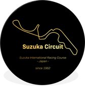 WallCircle - Wandcirkel - Muurcirkel - Suzuka - F1 - Circuit - Aluminium - Dibond - ⌀ 90 cm - Binnen en Buiten - Cadeau voor man