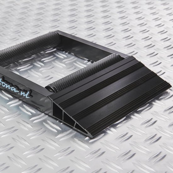 Datona® Rollerbank aluminium - Voor motor tot 500 kg - Compact 30,5x23x4 cm - Rollen Ø33 mm L190 mm - Anti-slip - 1,8 kg