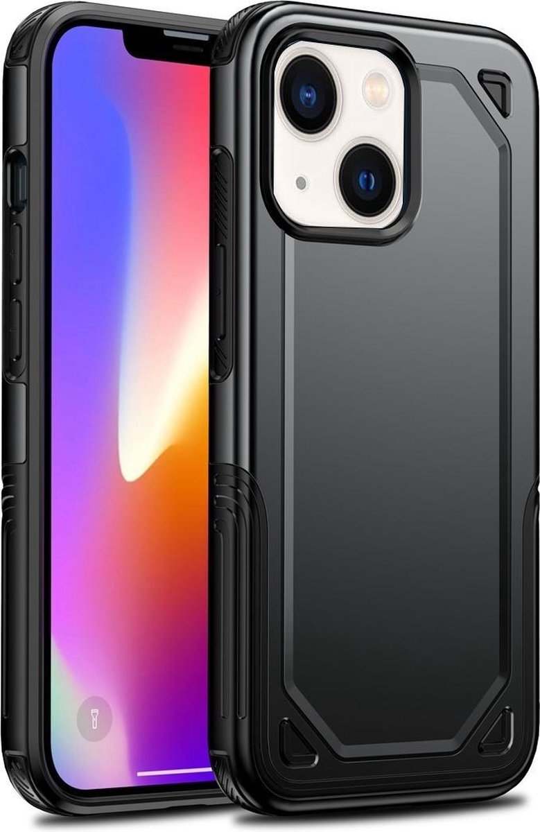 Fonu Hybrid Armor Backcase Geschikt Voor iPhone 13 hoesje Zwart