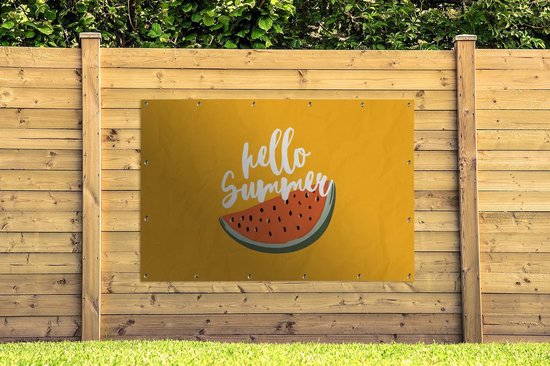 Décoration murale Summer - Pastèque - Oranje - 180x120 cm - Poster jardin - Toile jardin - Poster extérieur