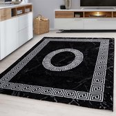 Zwart Tapijt Laagpolig Vloerkleed - 120x170cm- Modern - Woonkamer - Salon - Slaapkamer - Eetkamer