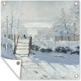 Tuinposters De ekster - Claude Monet - 50x50 cm - Tuindoek - Buitenposter