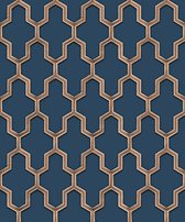 Wall Fabric geometric blue - WF121027