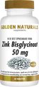 Golden Naturals Zink Bisglycinaat 50mg (60 veganistische tabletten)
