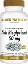 Golden Naturals Zink Bisglycinaat 50mg (60 veganistische tabletten)