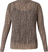 YESTA Bess Jersey Shirt - Taupe/Black - maat 0(46)