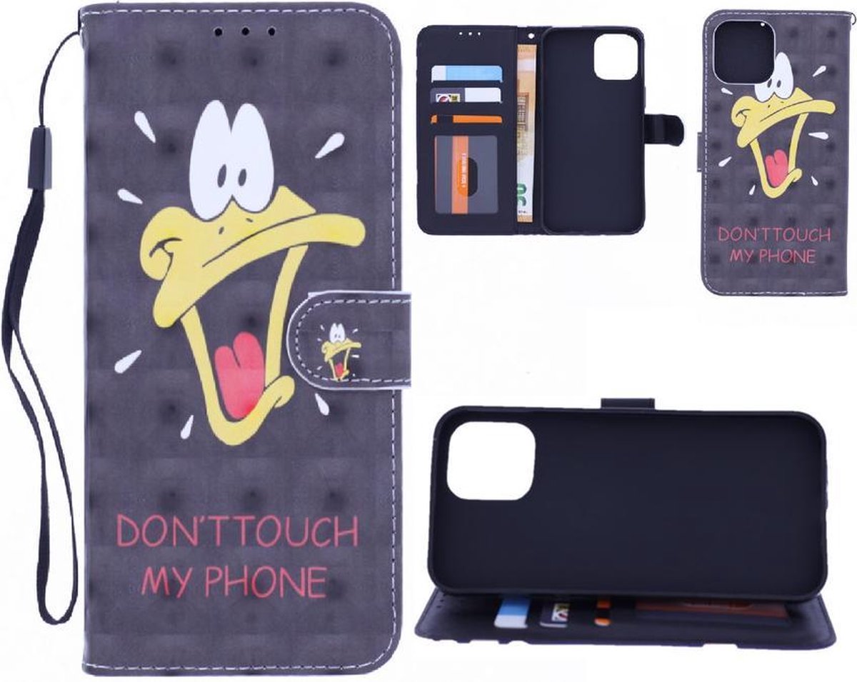 Xiaomi Mi 11 Lite Bookcase hoesje met print - Don't Touch My Phone Duck 3D