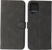 Samsung Galaxy A12 Hoesje - Portemonnee Book Case - Kaarthouder & Magneetlipje - Kunstleer - Zwart