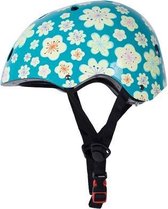 Kiddimoto - Bloemen - Medium - Geschikt voor 4-10jarige of hoofdomtrek van 53 tot 58 cm -Skatehelm - Fietshelm - Kinderhelm - Mooie helm