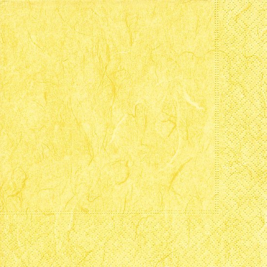 20x Luxe tafel diner/lunch servetten met een creme gele melange print - Formaat 33 x 33 cm - 3-laags
