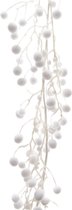 Sneeuwballen slinger met glitters 130 cm sneeuwversiering slingers - Sneeuwdecoratie - Kerstversiering