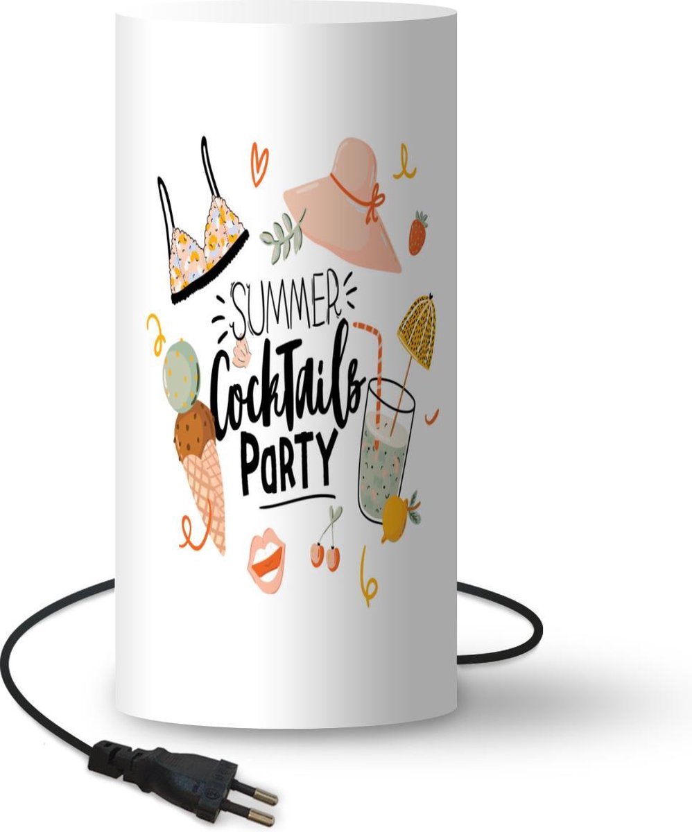 Lamp - Nachtlampje - Tafellamp slaapkamer - Zomer - Cocktail - Bikini - 54 cm hoog - Ø24.8 cm - Inclusief LED lamp