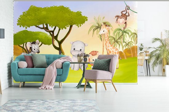 Papier peint - Papiers Papier peint photo Jungle - Animaux - Enfant - Largeur 360 cm x Hauteur 240 cm