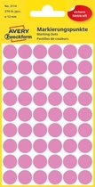 Avery Etiket Zweckform 12mm rond - blister 5 vel a 54 et. roze