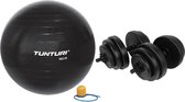 Tunturi - Fitness Set - Vinyl Halterset 28 kg  - Gymball Zwart 90 cm