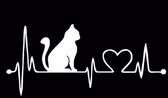 GoedeDoelen.Shop| (Auto) Sticker Lifeline  Cat  Heart | Autosticker | Laptopsticker | Koelkaststicker | Kattensticker | Poezensticker | Weerbestendig | Dierenwelzijn