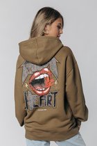 Colourful Rebel Rough Glitter Hoodie  Groen Dames - Oversized Fit - Polyester - S