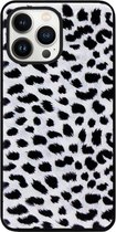 ADEL Siliconen Back Cover Softcase Hoesje Geschikt voor iPhone 13 Pro Max - Luipaard Wit