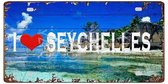 Retro Muur Decoratie uit Metaal Seychellen 15x30cm DC-1107