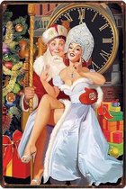 Retro Muur Decoratie uit Metaal Vintage Pinup Girl 20x30cm DU-3497