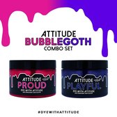 Attitude Hair Dye Semi permanente haarverf BUBBLE GOTH Duo Combi set 2 potjes haarverf Paars/Roze