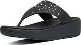 FitFlop™ Myla Floral Stud Toe-Thongs PU All Black - Maat 42