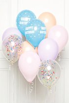 Amscan Ballonnenboeket Happy Birthday Pastel Latex 10 Stuks