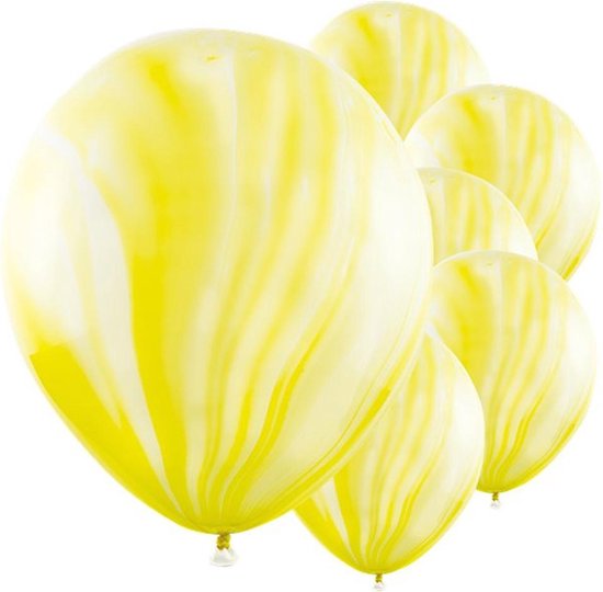 Ballonnen Marmer Geel - 6 stuks