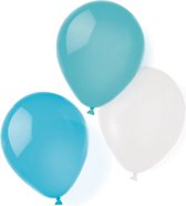 Amscan Ballonnen 25,4 Cm Latex Aqua/wit 8 Stuks