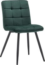 IN.HOMEXL Eetkamerstoelen Bastion Square - Groen - Metaalpoot - Fluweel - Velvet Eetstoel