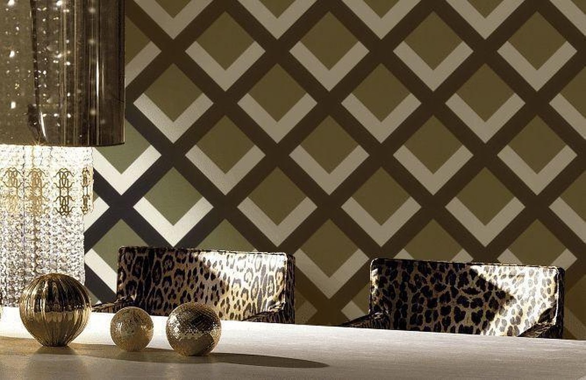 Rasch Denzo Retro Behang Zwart Groen 401936