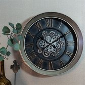 Countryfield Horloge Murale Maddox 64 Cm Acier/nickel Zwart/beige