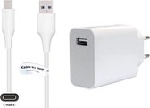 Snellader + 0,8m USB C kabel (3.0). 27W Fast Charger lader. Oplader adapter geschikt voor o.a. Samsung Galaxy S10 Lite, S20, S20 plus +, S20 Ultra, S20FE, S21, S21 plus +, S21 Ultra, S21FE, Z Flip 3, Z Fold 2, Z Fold 3