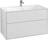 Villeroy & Boch Finion wastafelonderbouwkast met 2 laden 99,6x59,1x49,8 cm, glossy wit