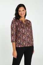Cassis - Female - T-shirt met geometrische print  - Roodbruin