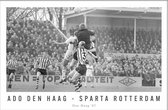 Walljar - ADO Den Haag - Sparta Rotterdam '67 II - Zwart wit poster met lijst