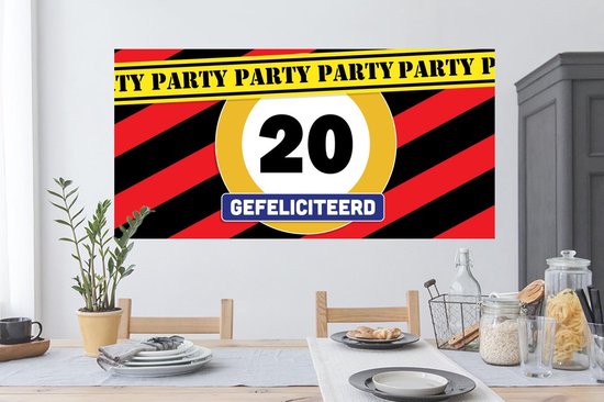 Stickers muraux - Anniversaire - Anniversaire - 20 ans - 120x60 cm - Feuille adhésive