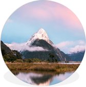 WallCircle - Wall Circle - Wall Circle Indoor - Nouvelle-Zélande - Berg - Reflet - 150x150 cm - Décoration murale - Peintures Ronds