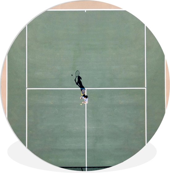 WallCircle - Wandcirkel ⌀ 30 - Tennis - Veld - Groen - Ronde schilderijen woonkamer - Wandbord rond - Muurdecoratie cirkel - Kamer decoratie binnen - Wanddecoratie muurcirkel - Woonaccessoires