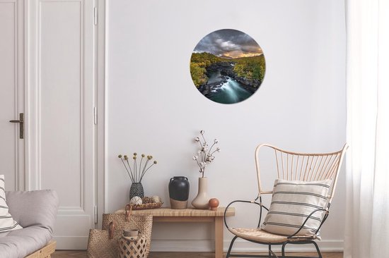 Wall Circle - Indoor Wall Circle - Suède - Automne - Rivière - ⌀ 30 cm - Décoration murale - Peintures Ronds