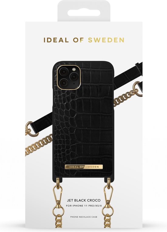 iDeal of Sweden Jet Black Croco coque de protection pour téléphones portables 14,7 cm (5.8") Housse Noir