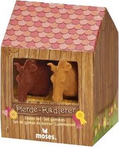 gummenset Paarden in Stal 7 cm rood/bruin