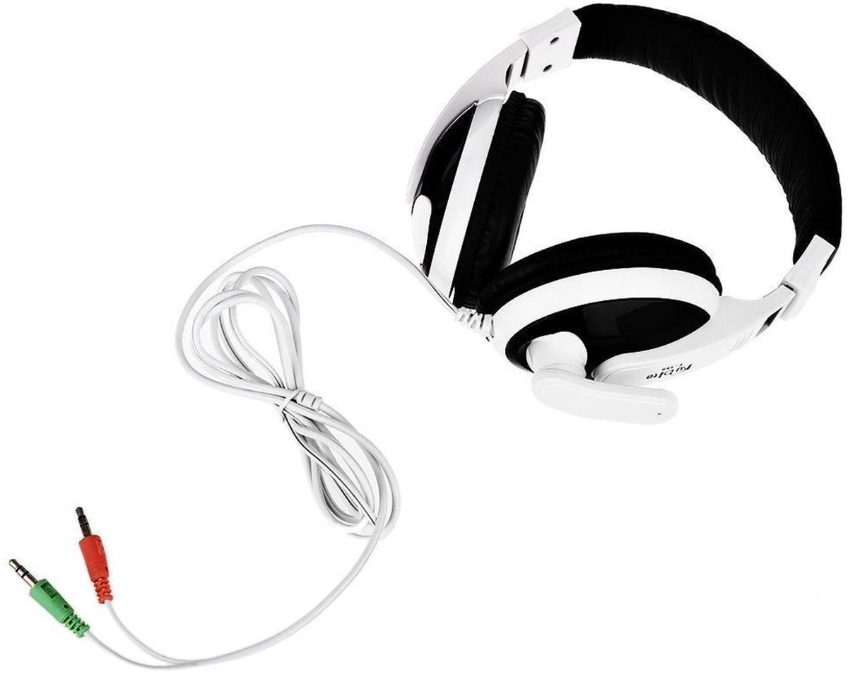 Kubite T-155 Headset met Microfoon voor Computer & Laptop - zwart/wit