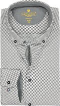 Redmond modern fit overhemd - poplin - wit met zwart gestipt (contrast) - Strijkvriendelijk - Boordmaat: 37/38