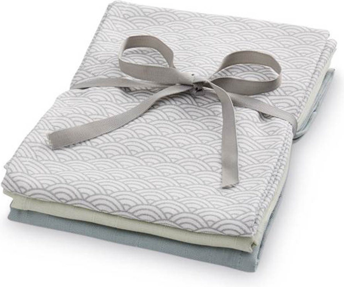 Goedkoopste CamCam Hydrofiele doeken 70x70cm (3st) mix grey wave