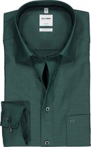 OLYMP Luxor comfort fit overhemd - mouwlengte 7 - groen structuur (contrast) - Strijkvrij - Boordmaat: 41